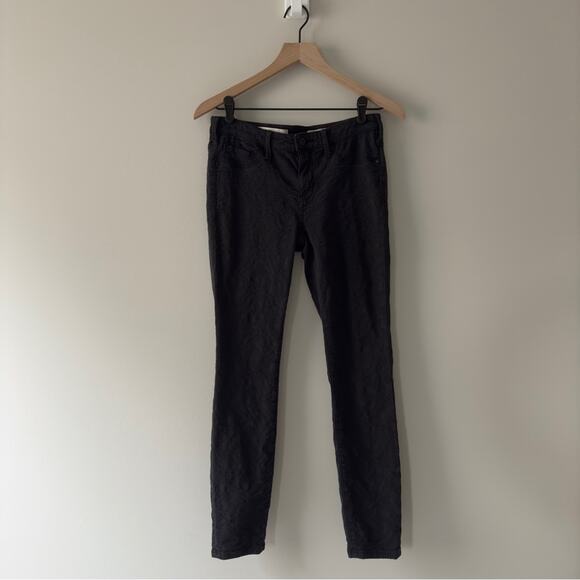 Pilcro and The Letterpress Anthropologie Serif Textured Jeans Black stretch zip - Picture 1 of 12